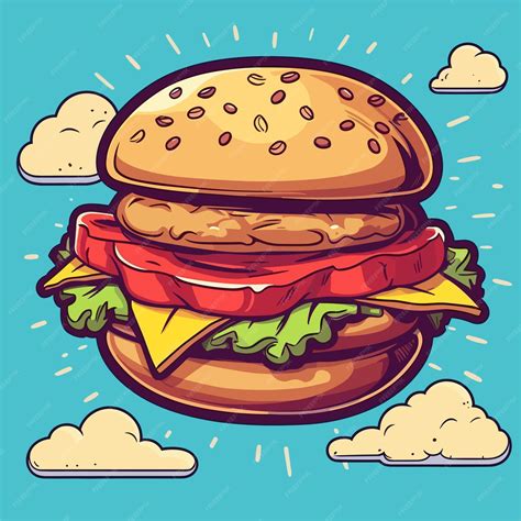 Ilustración de hamburguesa cómica