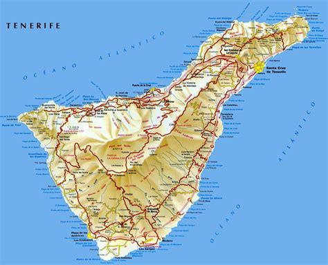Mapa de Tenerife con puntos de interés gastronómico