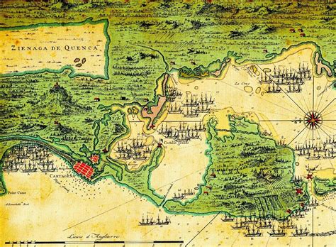 Mapa de Cartagena de Indias en el siglo XVIII