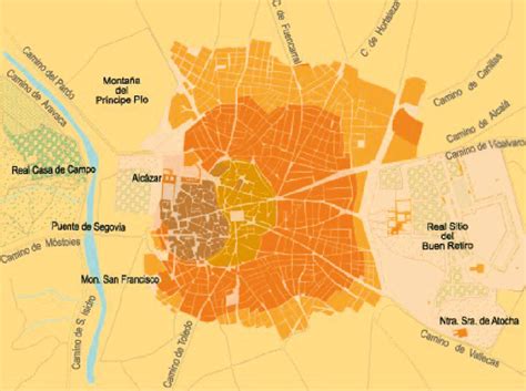 Mapa del Madrid del siglo XVII