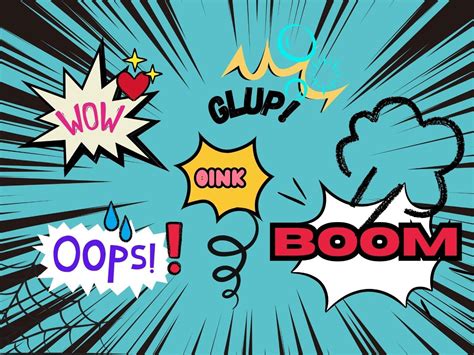 Ejemplos de bocadillos y onomatopeyas en cómics