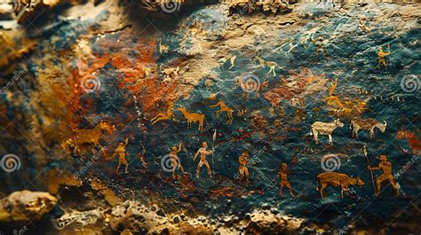 Pinturas rupestres de figuras humanas prehistóricas