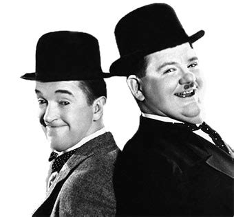 Stan Laurel y Oliver Hardy en una escena de slapstick