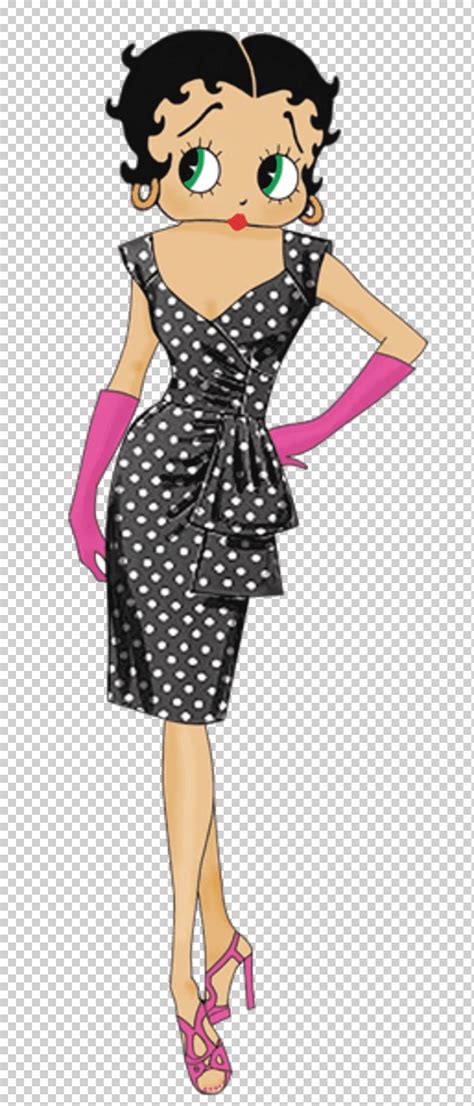 Ilustración de Betty Boop con su icónico vestido corto y liga