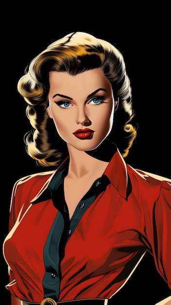 Ilustración de un cómic de los años 50 mostrando un estilo de arte retro