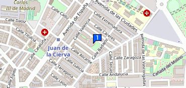 Mapa de Coslada con ubicación del Centro Municipal José Luis Sampedro