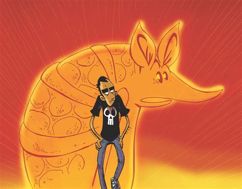 Ilustración de Zerocalcare con su armadillo