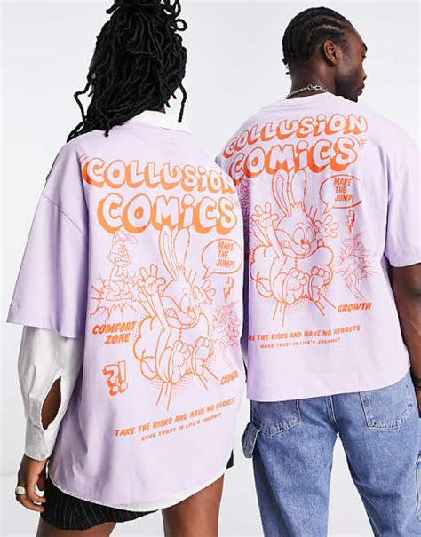 Detalle de estampado de cómic en camiseta