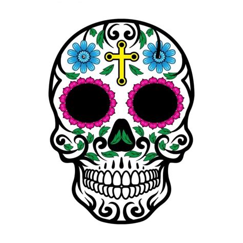 Antifaz negro con diseño de calavera mexicana