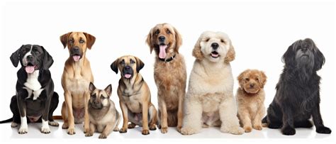 Ilustración de varios perros de diferentes razas y tamaños