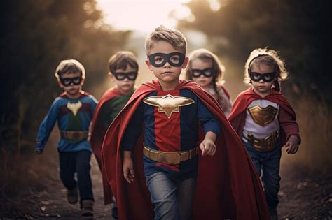 Niños disfrazados de superhéroes