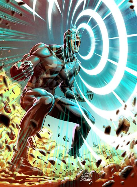 Ilustración de Black Bolt liberando su grito sónico