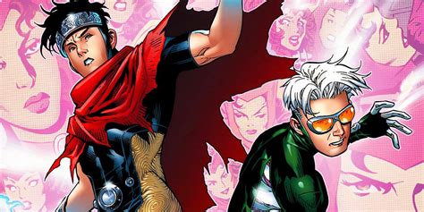 Representación de Billy Kaplan (Wiccan) y Tommy Shepherd (Speed) en los cómics