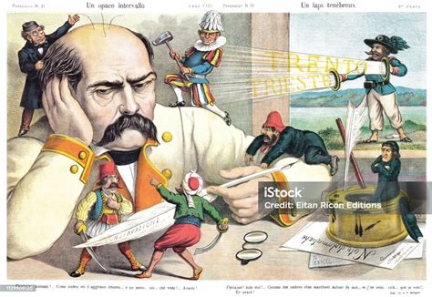 Ilustración satírica de un mitin político