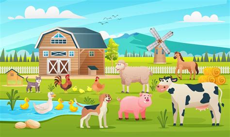 Ilustración de animales rebelándose contra humanos en una granja