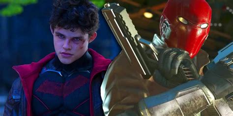 Jason Todd en acción con su traje rojo