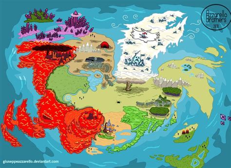 Mapa del País de Ooo con sus diferentes reinos.