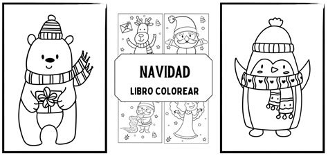 Libro de colorear navideño con accesorios de corte
