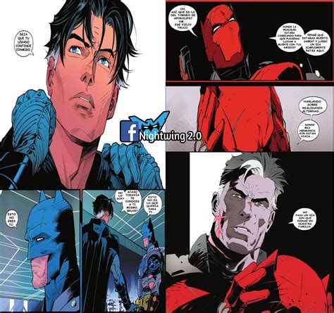 Viñeta de Dick Grayson entregando el manto de Robin a Jason Todd