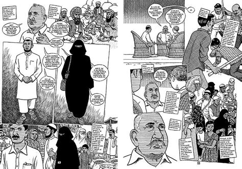 Viñeta de Joe Sacco representando una multitud en conflicto