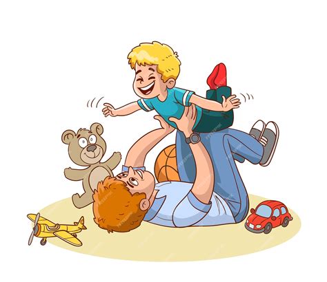 Padre e hijo jugando juntos