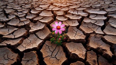 Una flor solitaria creciendo en un paisaje desolado