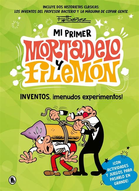 Ilustración de Mortadelo y Filemón experimentando con inventos