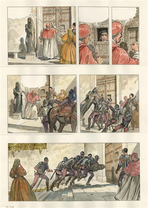 Ilustración de Milo Manara de la familia Borgia