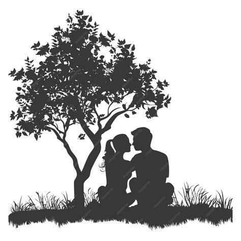 Pareja abrazándose bajo un árbol