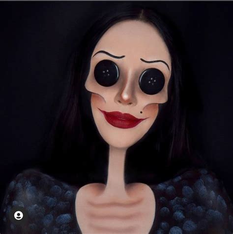 Ilustración de la Otra Madre con ojos de botón