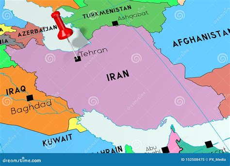 Mapa de Irán destacando Teherán