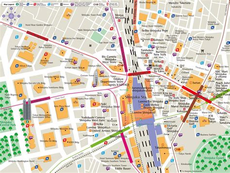 Mapa del barrio de Shinjuku en Tokio
