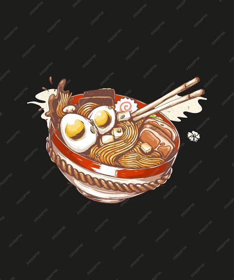 Ilustración de un plato de ramen