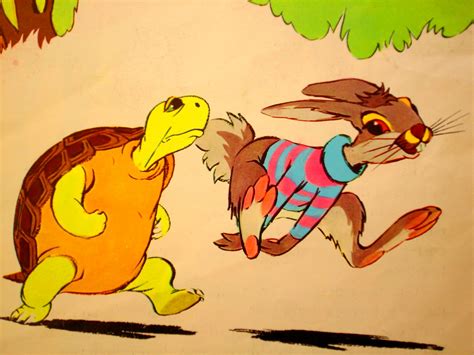 Ilustración de la liebre y la tortuga en una carrera