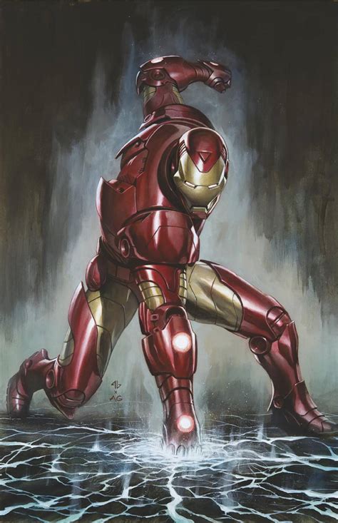 Ilustración de Adi Granov de Iron Man en estilo realista