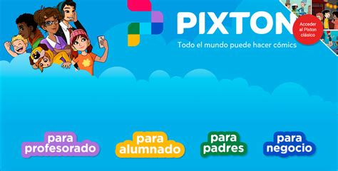 Captura de pantalla de la interfaz de Pixton mostrando opciones de personalización de personajes