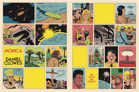 Ilustración de Daniel Clowes mostrando varios personajes de Ice Haven