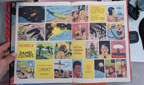 Infografía comparando el estilo de Daniel Clowes en diferentes obras