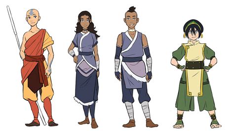 Aang, Katara, Sokka y Toph