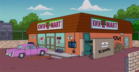 Ilustración de Apu y Annette en el Kwik-E-Mart
