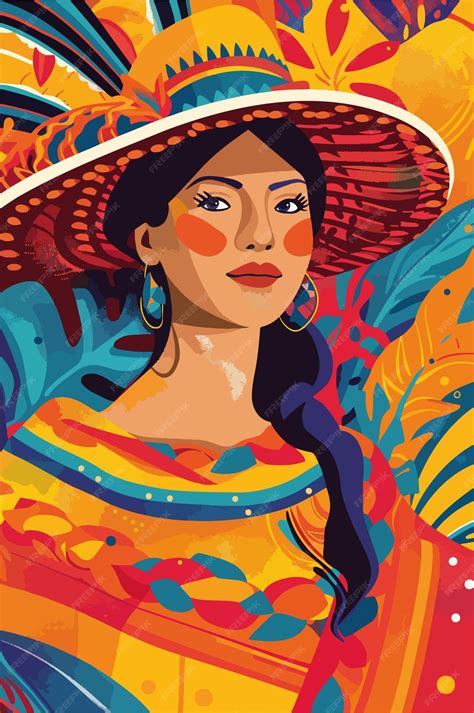 Ilustración de una mujer colombiana exiliada