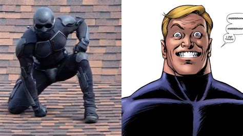 Infografía comparando Black Noir de los cómics y la serie