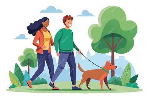 Ilustración de pareja paseando por un barrio