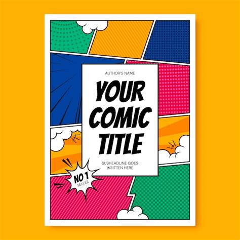 Diseño de portada de cómic con plantillas personalizables.