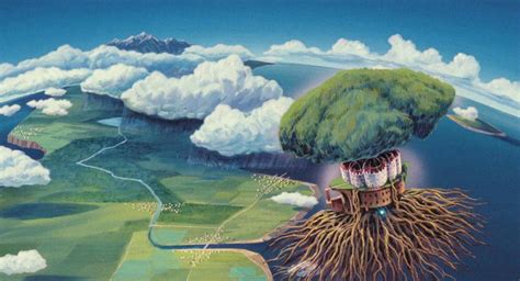 Ilustración de la isla voladora Laputa