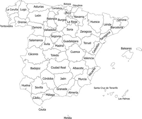 Mapa de España con las principales localizaciones de la vida de Antonio Machado
