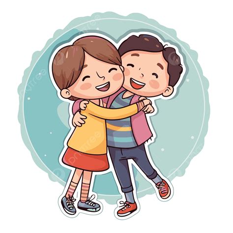 Ilustración de dos amigos abrazándose