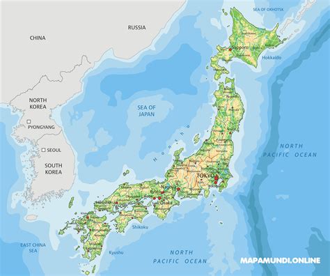 Mapa de Japón y su geografía