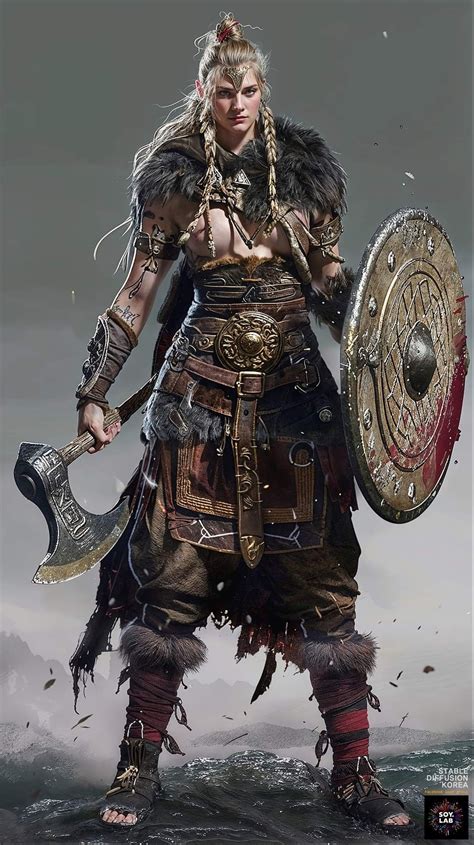 Arte conceptual de Aydis, la vikinga guerrera