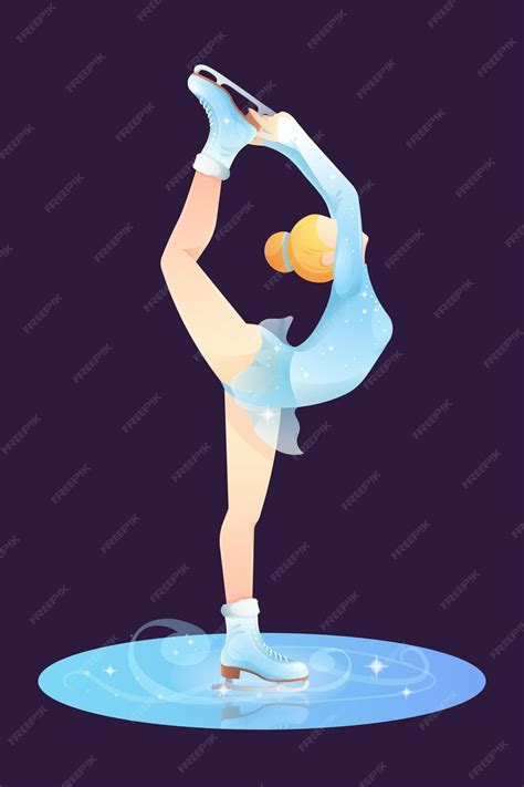 Ilustración de patinadora artística en acción